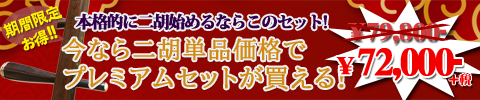 二胡スタート応援キャンペーン!≪送料無料!しかも今なら特別価格でセットが買える!≫